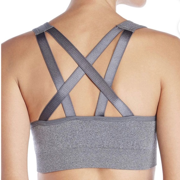 PUMA Seamless Graphic Logo Sports Bra Grey M - Picture 2 of 5